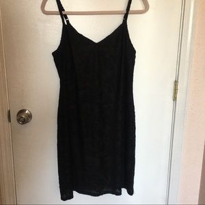 Black embroidered dress